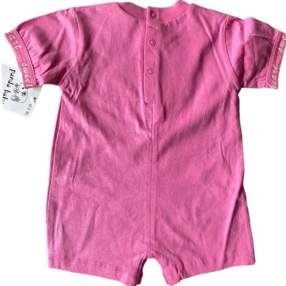 PANDA BABY NEW GIRLS SET INFANT BABY PONK BLUE SHORTS ONE PIECE SIZE 3 6 & 6 9 - Picture 6 of 9